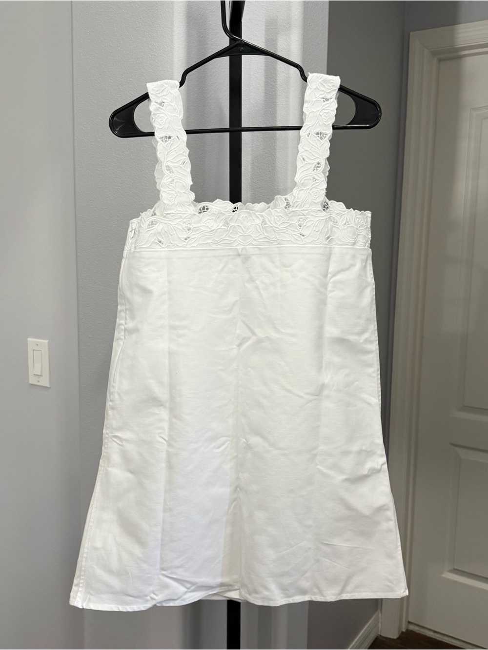 J. Crew Ondine Mini Dress Double Cotton Poplin Floral White Size Medium NWT $188 - Picture 6 of 6